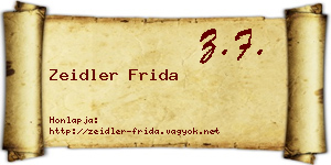 Zeidler Frida névjegykártya